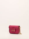 Pink Mini Rhinestone Horsebit 1955 Shoulder Bag With GHW