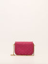 Pink Mini Rhinestone Horsebit 1955 Shoulder Bag With GHW