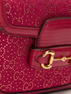 Pink Mini Rhinestone Horsebit 1955 Shoulder Bag With GHW