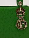 Vert Feuille Ostrich Mini Lady Dior Handbag With GHW