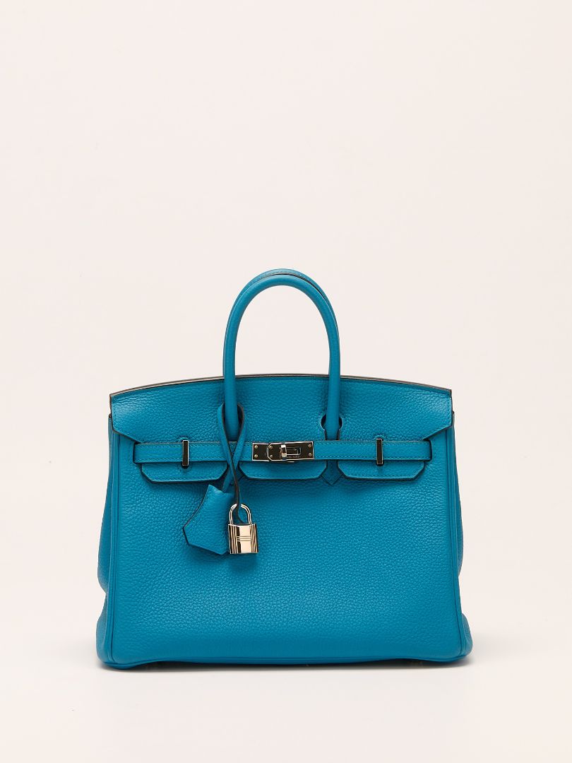 Birkin 25 Blue Zanzibar Veau Togo With PHW 2017 A Stamp