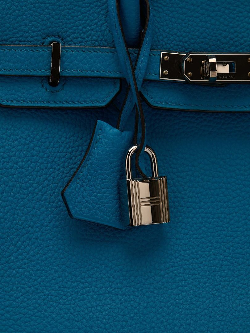 Birkin 25 Blue Zanzibar Veau Togo With PHW 2017 A Stamp