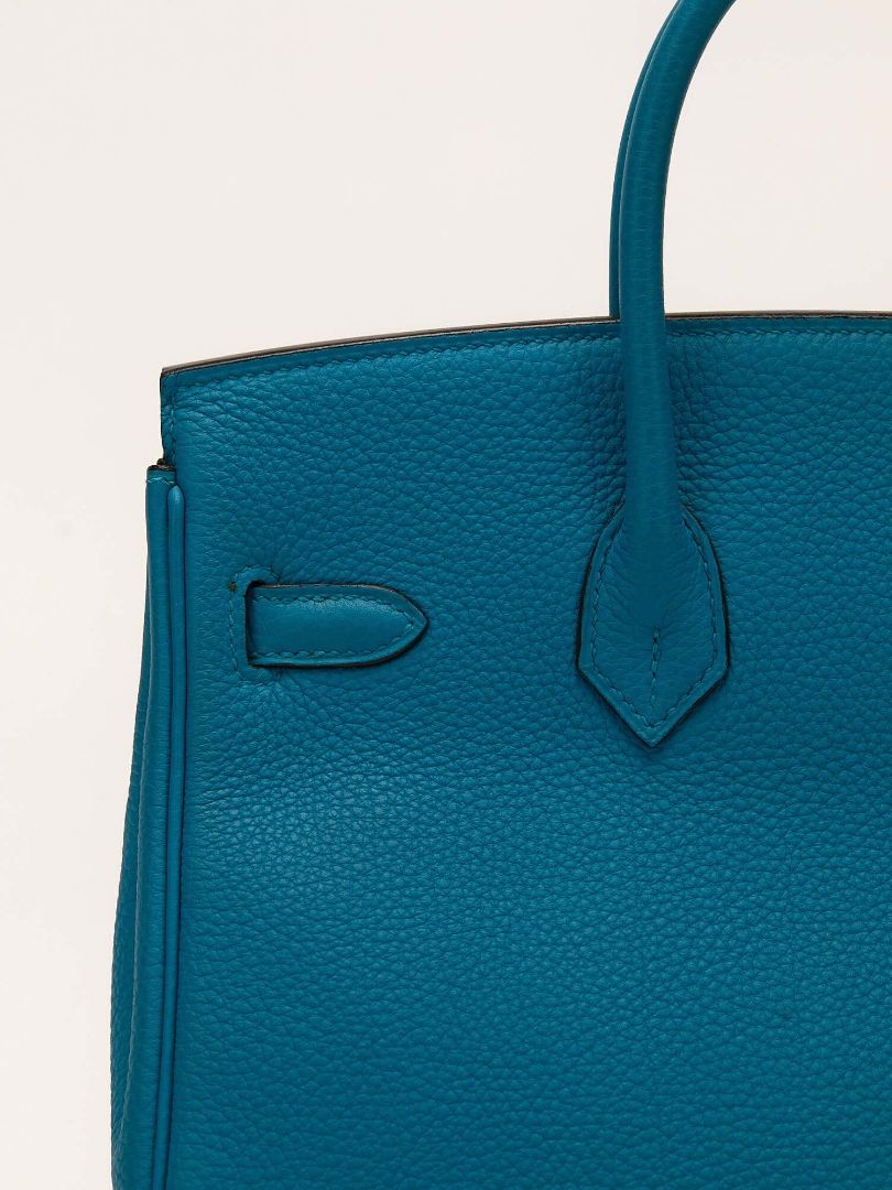 Birkin 25 Blue Zanzibar Veau Togo With PHW 2017 A Stamp