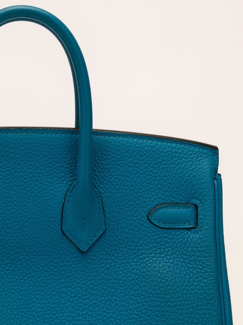 Birkin 25 Blue Zanzibar Veau Togo With PHW 2017 A Stamp