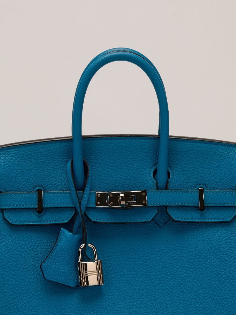 Birkin 25 Blue Zanzibar Veau Togo With PHW 2017 A Stamp