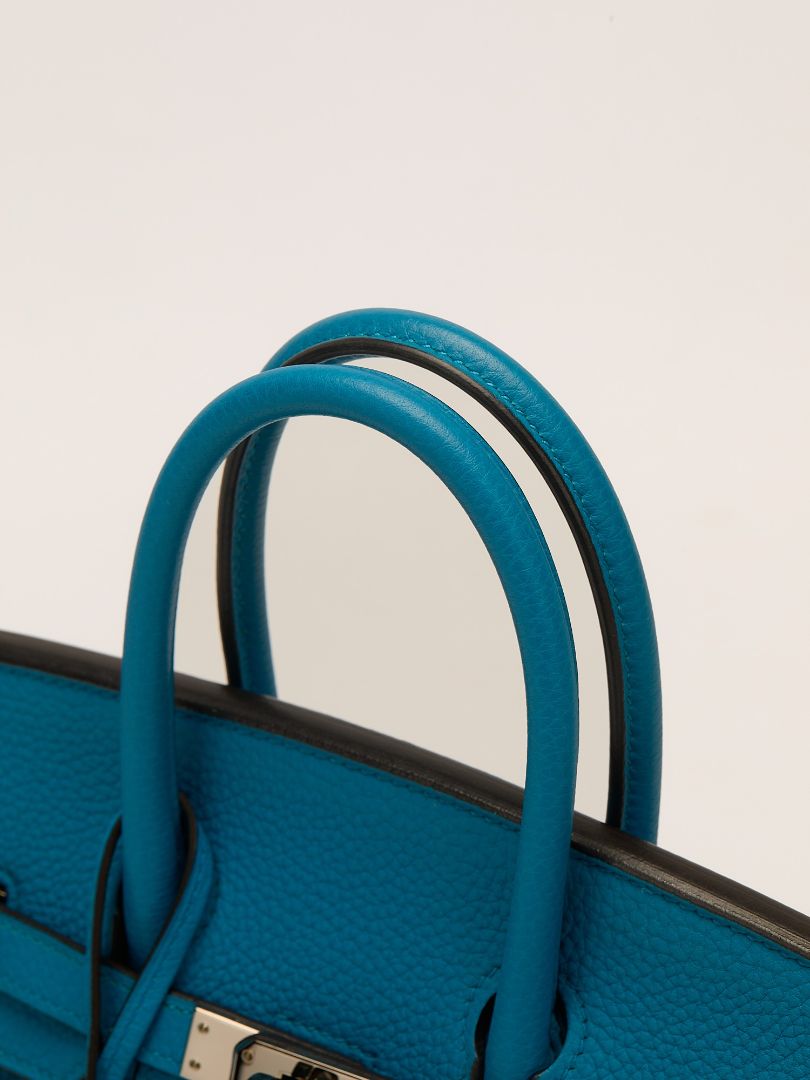 Birkin 25 Blue Zanzibar Veau Togo With PHW 2017 A Stamp
