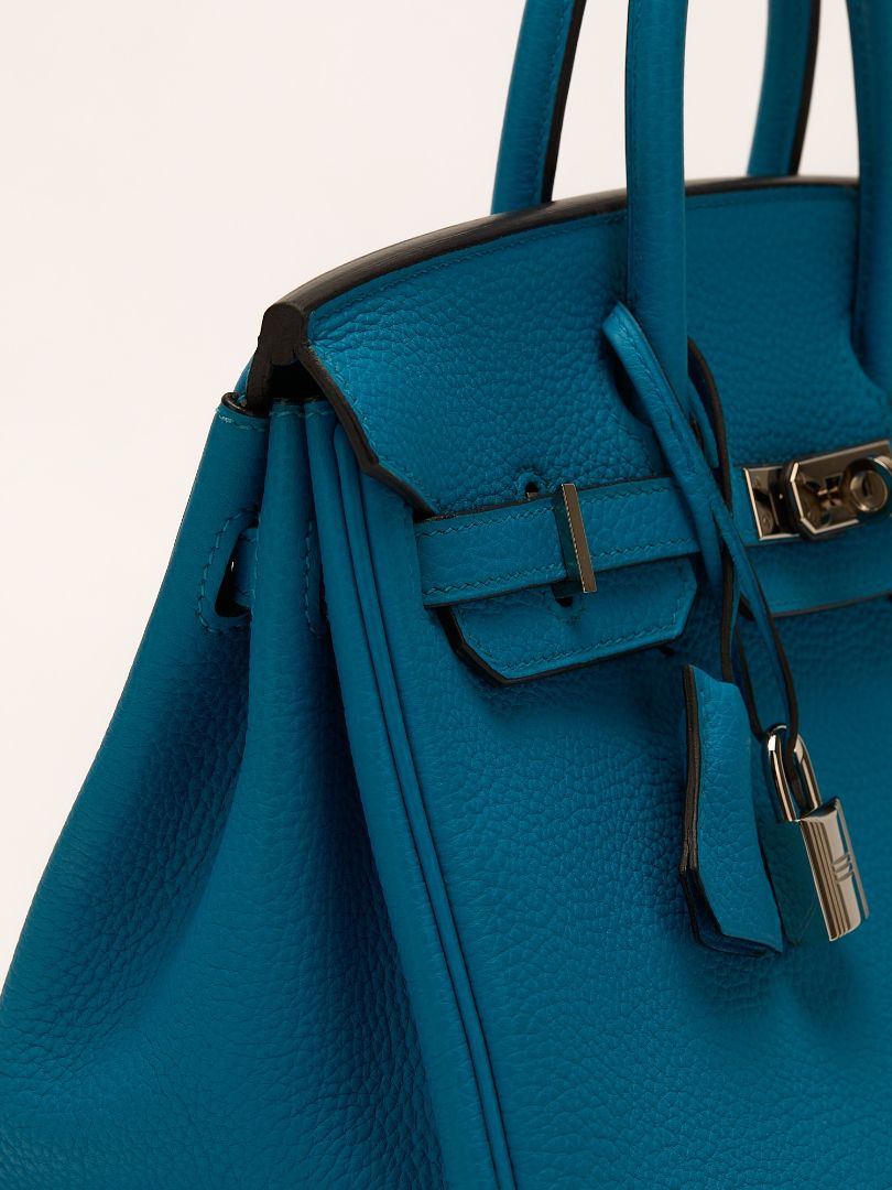 Birkin 25 Blue Zanzibar Veau Togo With PHW 2017 A Stamp