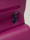 Small Blue Double Classic Flap Bag With Rainbow Hardware