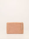 Beige & Cream Large Shearling FF Clutch