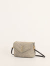 Light Azur Toy Loulou Matelassé Chevron Denim Bag With GHW