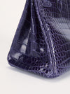 Birkin 30 Crocodile Porosus Shiny Bleu Encre With PHW 2020 D Stamp