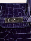 Birkin 30 Crocodile Porosus Shiny Bleu Encre With PHW 2020 D Stamp