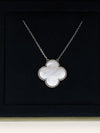 White Gold Mother Of Pearl Magic Alhambra Pendant Necklace