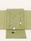 White Gold Magic Alhambra White & Grey Mother Of Pearl & Chalcedony 6 Motifs Necklace