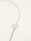 White Gold Magic Alhambra White & Grey Mother Of Pearl & Chalcedony 6 Motifs Necklace