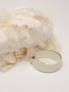 Cream Medium Ostrich Feather Baguette With GHW