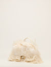 Cream Medium Ostrich Feather Baguette With GHW