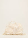 Cream Medium Ostrich Feather Baguette With GHW