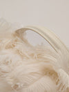 Cream Medium Ostrich Feather Baguette With GHW