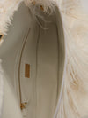 Cream Medium Ostrich Feather Baguette With GHW