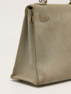 Kelly 25 Gris Pearl Doblis Suede With PHW Vintage 2003 G Square Stamp
