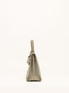 Kelly 25 Gris Pearl Doblis Suede With PHW Vintage 2003 G Square Stamp