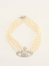 Faux Pearl Bass Relief Choker With SHW