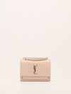 Medium Powder Pink Sunset Leather Shoulder Bag