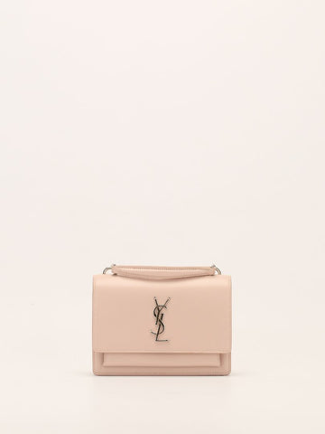 Medium Powder Pink Sunset Leather Shoulder Bag