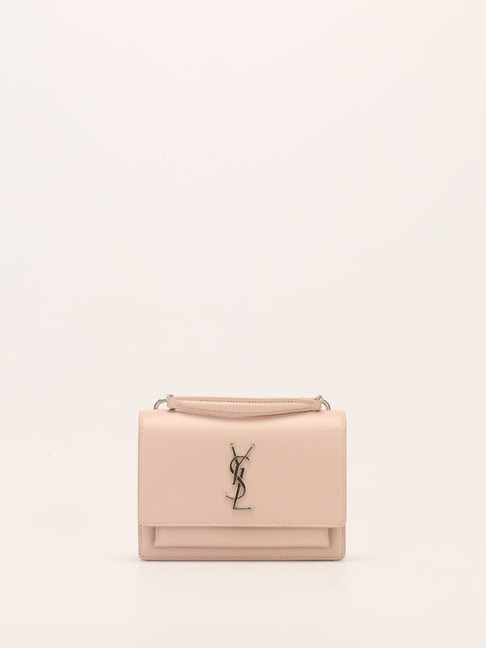 Medium Powder Pink Sunset Leather Shoulder Bag