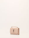 Medium Powder Pink Sunset Leather Shoulder Bag