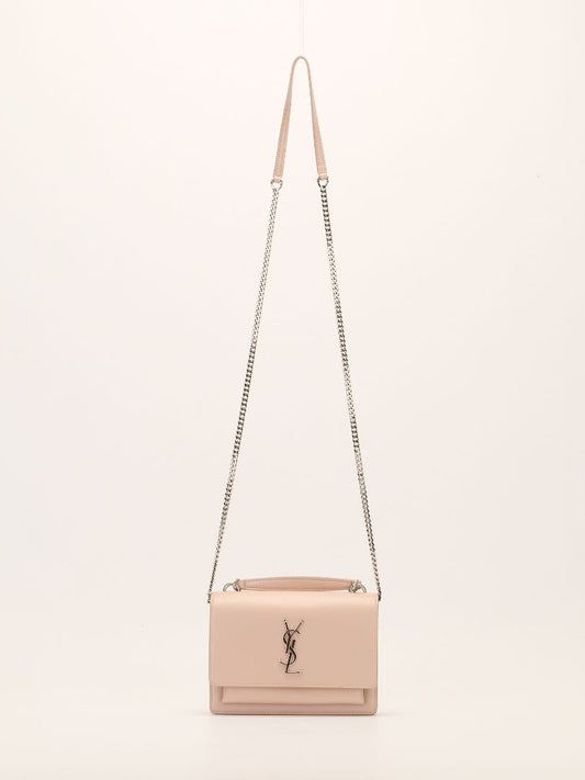 Medium Powder Pink Sunset Leather Shoulder Bag