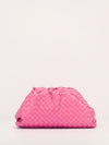 Pink Large The Pouch Woven Intrecciato Leather Clutch