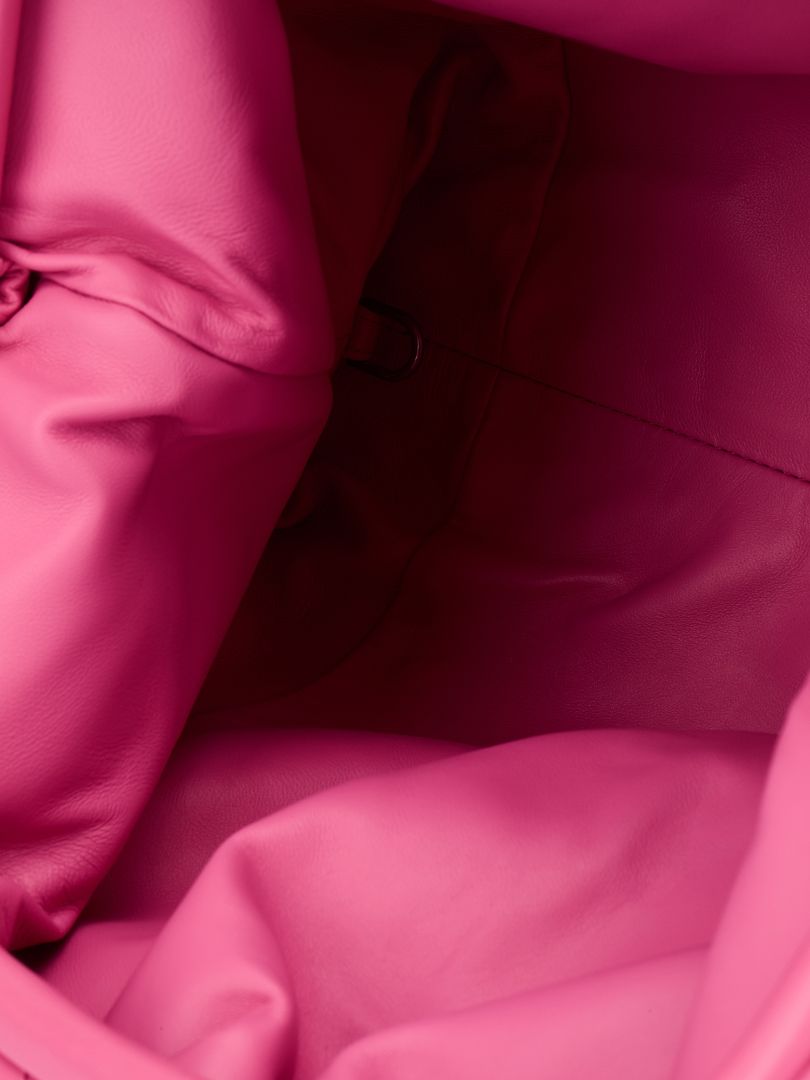Pink Large The Pouch Woven Intrecciato Leather Clutch