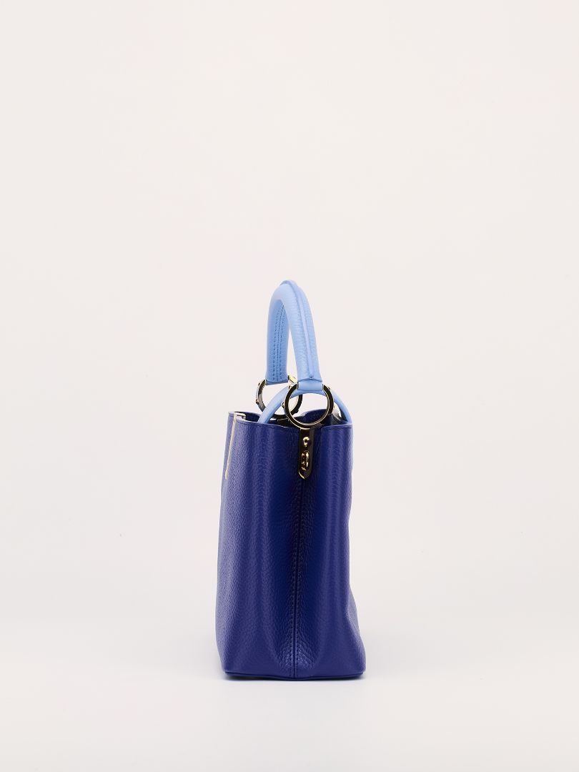 Bleu de Province Blue & Snow White MM Capucines Handbag