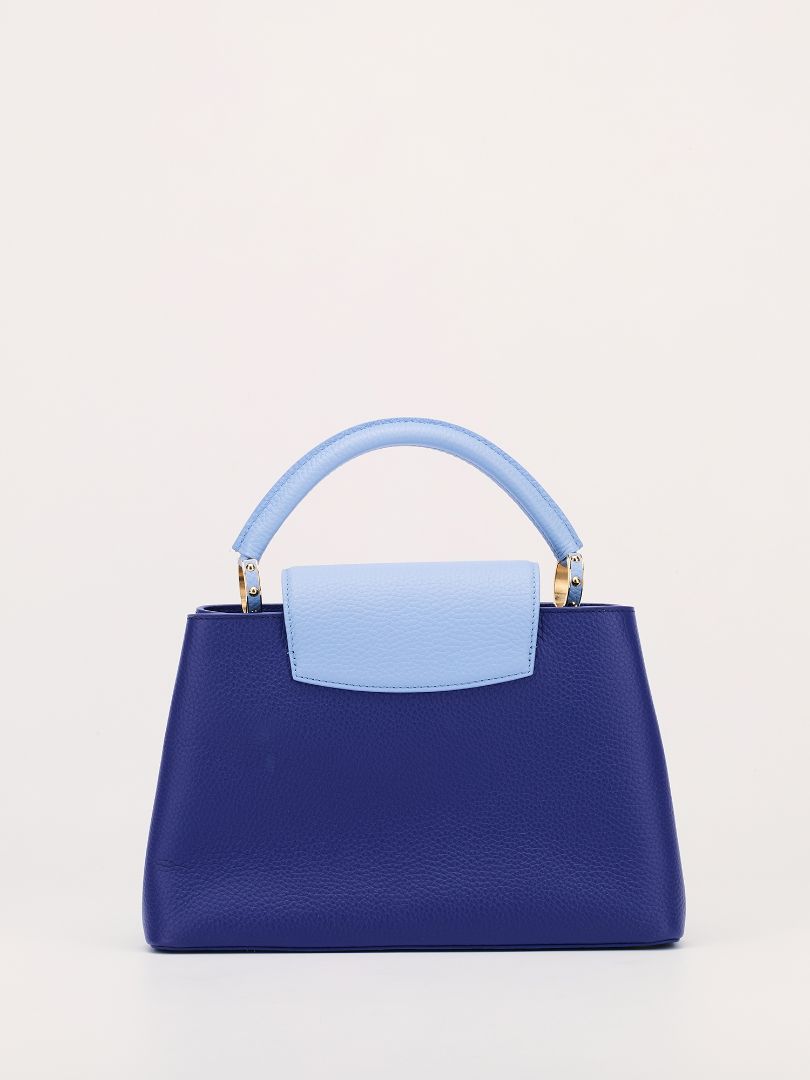 Bleu de Province Blue & Snow White MM Capucines Handbag