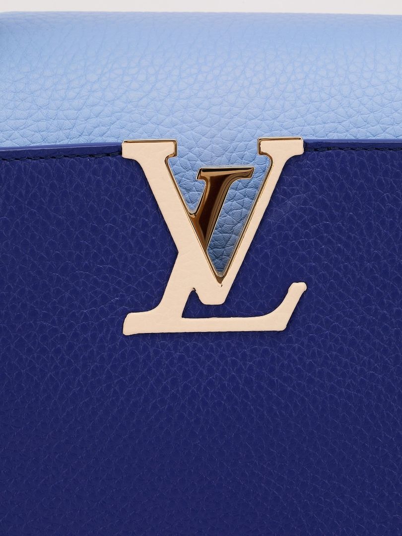 Bleu de Province Blue & Snow White MM Capucines Handbag