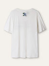White Oversize Washed T-shirt With Gucci Logo