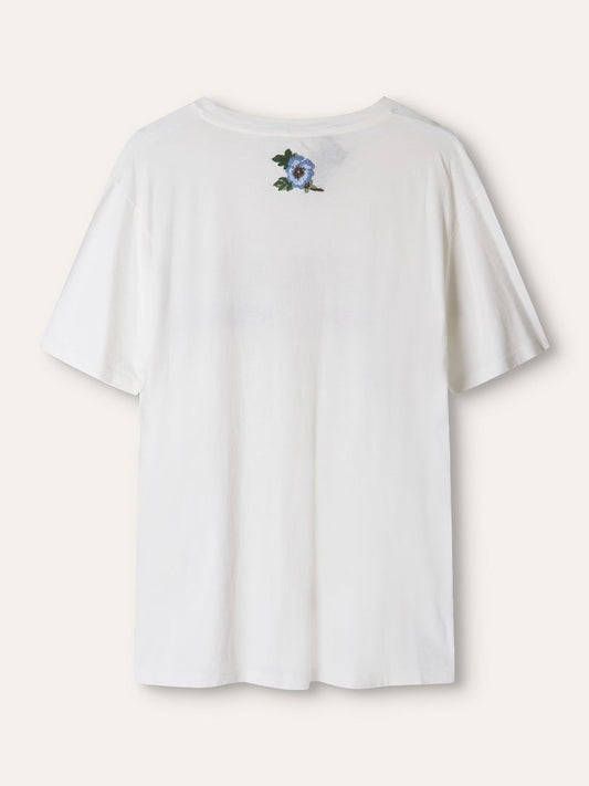 White Oversize Washed T-shirt With Gucci Logo