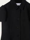 Black Wool Evening Short Sleeve Jacket