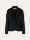 Black Virgin Wool Single Breasted Blazer And Trouser Set