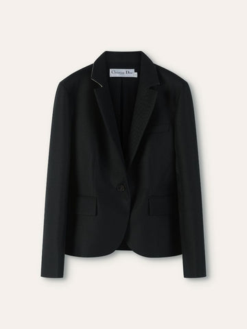 Black Virgin Wool Single Breasted Blazer And Trouser Set