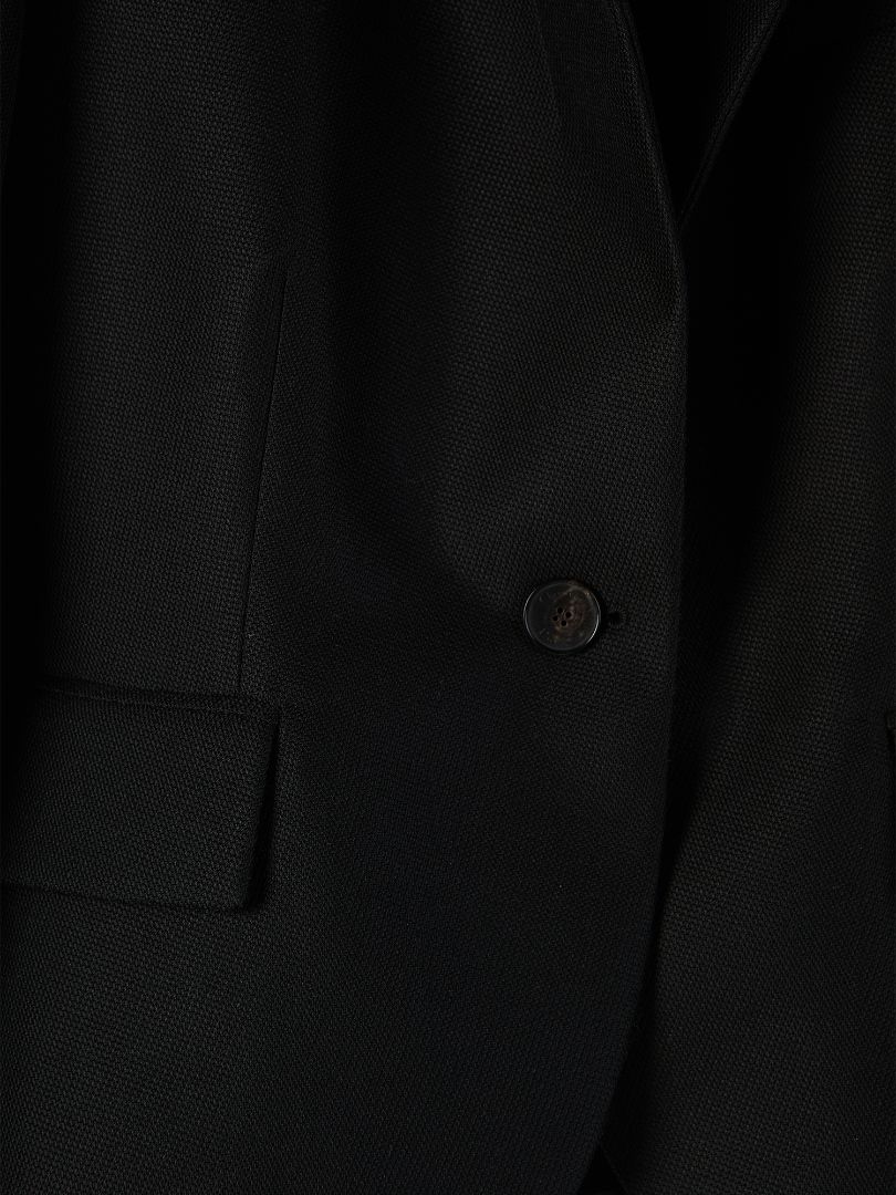 Black Virgin Wool Single Breasted Blazer