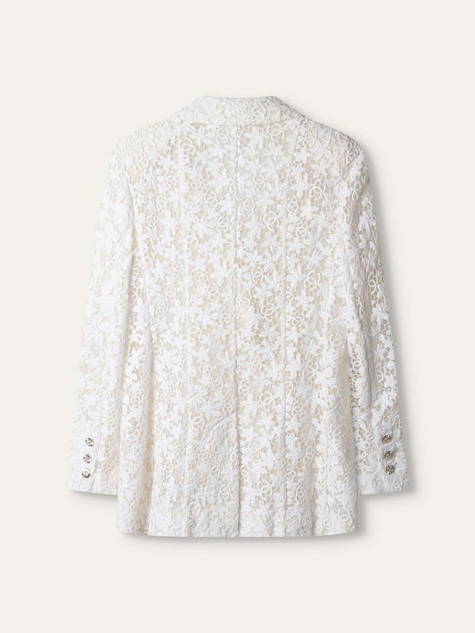 White Lace Blazer & Mini Skirt Set