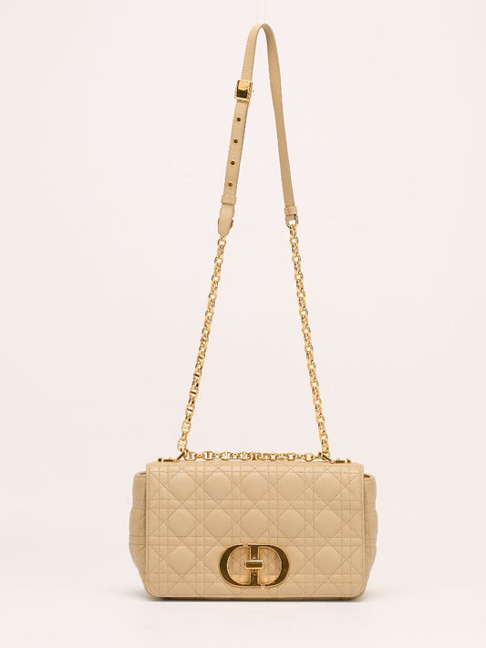 Medium Beige Caro Shoulder Bag With GHW