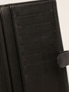 Black Caviar Leather Long Flap Wallet