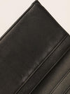 Black Caviar Leather Long Flap Wallet