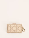 Metallic Gold Lady Dior Card Holder With GHW