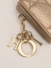 Metallic Gold Lady Dior Card Holder With GHW