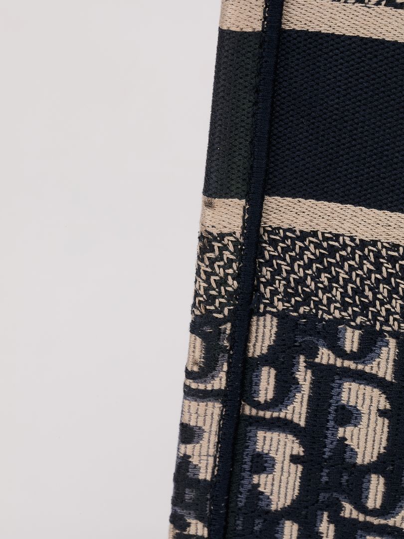 Blue & Ecru Large Book Tote